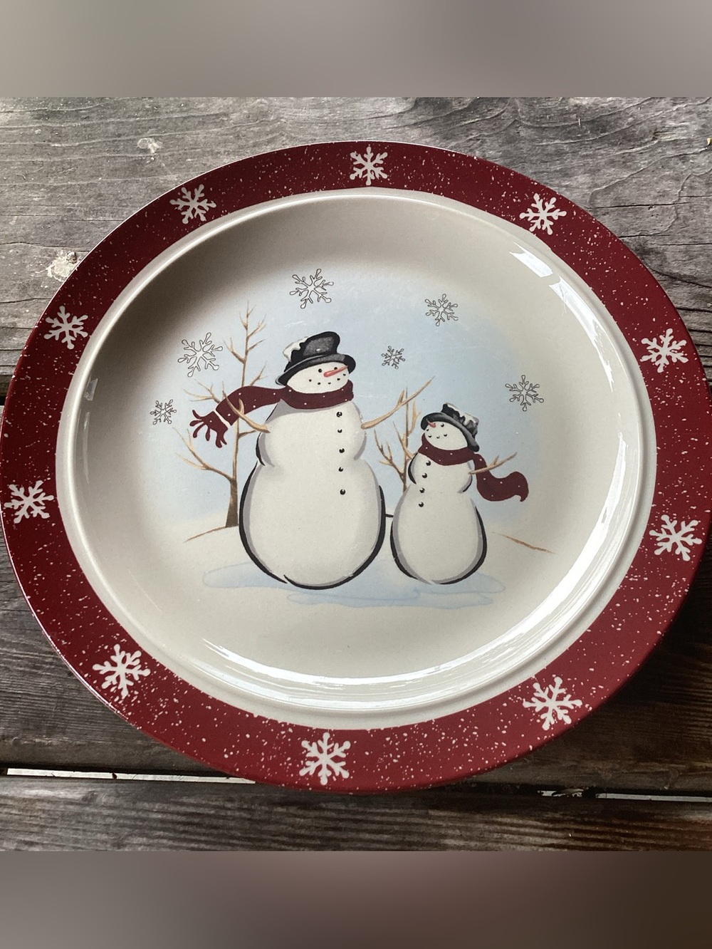 Royal Season Stoneware Dinner Plates - Snowmen - set of 5